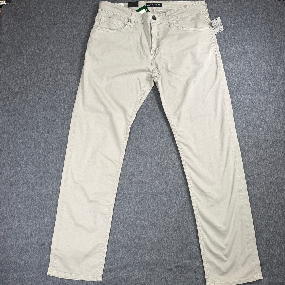 Mavi Pants Mens 36x34 Grey‎ Zach Straight Leg Twill Cotton Stretch New w tag